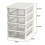Clear Desktop Storage Box with Drawer - Heightened Table Organizer for Home & Cosmetics White 4-Layer 6