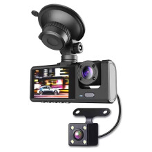 Dash Cam Auto DVR 3 Canali per Registratore Video Auto WIFI Dashcam Telecamera Frontale e Posteriore Visione Notturna Accessori Auto