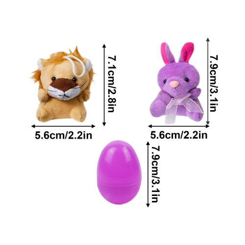 Easter Eggs with Mini Animal Plush Toys 12-Pack 2