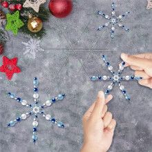 24 Stück Weihnachts-Schneeflocken-Draht Weihnachtsperlenbedarf, 3,7/4,5/6 Zoll Weihnachtsperlen-Draht für Schmuckherstellung Wickeldraht