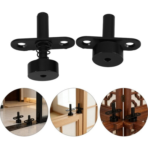1Set Heavy Duty Screen Door Pivot Hinge Black Spring Loaded Adjustable Rotating Shaft for Folding Screens Partitions 1