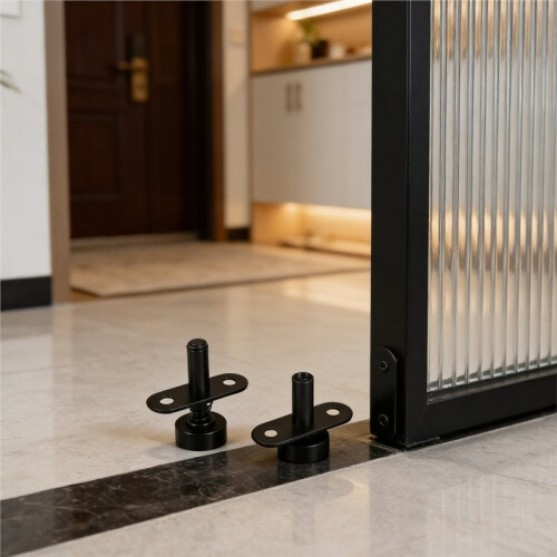 1Set Heavy Duty Screen Door Pivot Hinge Black Spring Loaded Adjustable Rotating Shaft for Folding Screens Partitions 2