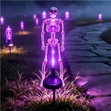 2 Stuks Halloween Zonne- LED Skeletlampen Halloween Buiten Zonne Tuinlampen Skelet LED Tuinlampen