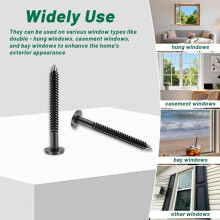 50-Pack Vinyl Sluiterbevestigingen van 3 Inch, Zwarte Raamluikpinnen, voor Buitenluiken van Hout, Aluminium en Vinyl