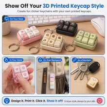 50PCS Mechanical Keyboard Switches 3 Pin MX Style Clicky Switches with 10 Keychains for 3D Printed Fidget Projects