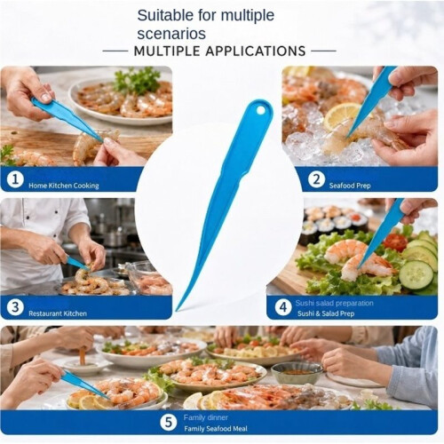 2pcs Shrimp Deveiner and Peeler Set, Long-Lasting Plastic Material, Ergonomic Handle, Quick Peeling 2