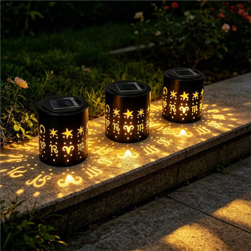 Solar Lights Solar Twelve  Projection Wall Light, Waterproof Decorative Ambient Light for Gardens, Patios 2
