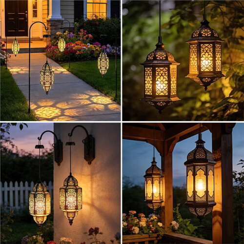 Solar Light Replacement Tops for Hanging Lanterns, Outdoor Waterproof Garden Lights 1