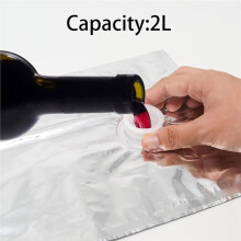 10 Sztuk 2L Szczelnych Torebek na Wino, Torby na Napoje z Folii Aluminiowej do Uzupełnienia dla Torebek i Podróży