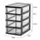 Clear Desktop Storage Box with Drawer - Heightened Table Organizer for Home & Cosmetics Black 4-Layer 6