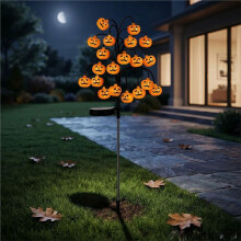 2 Szt. Halloweenowe Solarne Lampy Ogrodowe w Kształcie Dyni, Halloweenowe Solarne Lampy do Drzew na Zewnątrz do Ogrodu, na Dziedziniec, na Taras, na