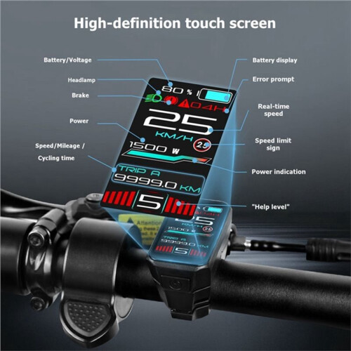 Ebike Display Elektrische Fiets Computer VD18MT  voor Bafang UART Protocol Ebike Middenmotor 5Pin Ebike Display 1