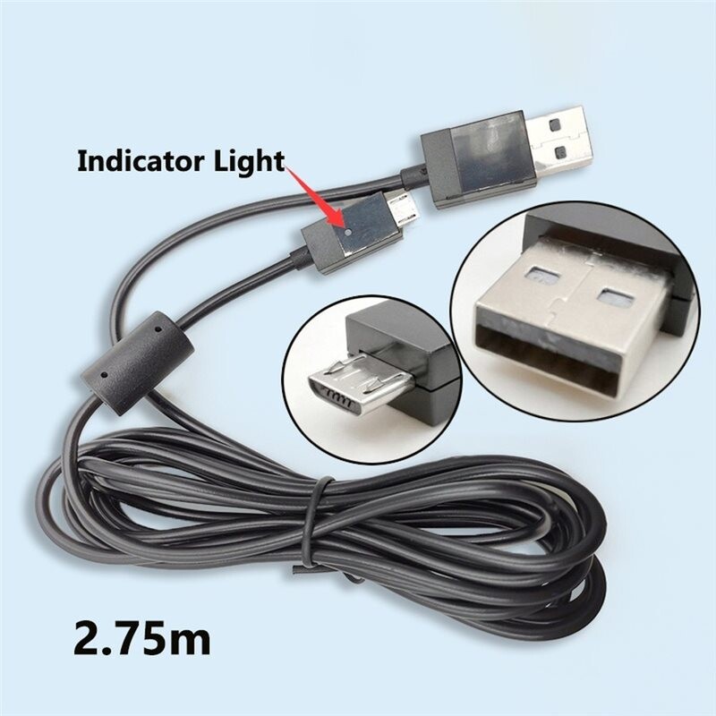 Micro USB Charger Cable 2.75m with Ferrite Core for Charging PS4 One ...
