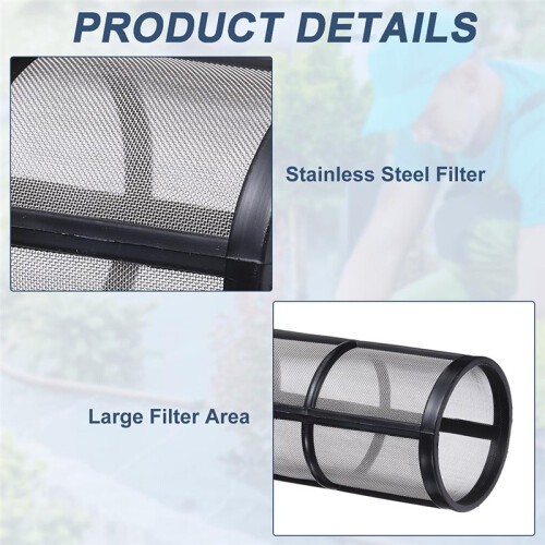100 Mesh Inline-Filter Ersatz - 4 Stück Edelstahlfilter für Gartenschlauch 1