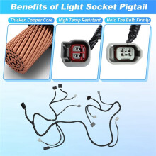 BL3Z13A409B, BL3Z-13A409-B Tail Light Lamp Wiring Harness for F-150 Left & Right Tail Light Bulb Wire Harness