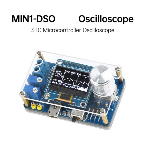 Kit Eletrônico DIY  Osciloscópio Digital  5V Microcontrolador STC Peças Soltas Eletrônicas com LCD DOS de 0,96 Polegadas 2