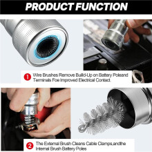 Battery Terminal Cleaner Tool Kit, Battery Post Wire Brush for Car, Truck, RV and Marine Batteries