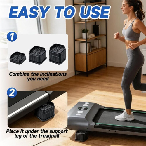 4 Pack Stackable Treadmill Incline Riser Blocks, Walking Pad Incline Risers for Gym and Home 2