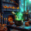 Halloween Decorations Indoor-Cauldron Halloween Decor with Magic Floating Potion Bottles and Diffuser for Spooky 5