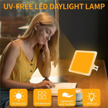 Portable LED Daylight Lamp 10000 Lux with Memory Function 6 Timer Setting 5-Level Brightness 3 Color Temperature Eu Plug
