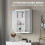 (White, Engineered Wood) Bathroom Wall Cabinet with Adjustable Shelves - White 5