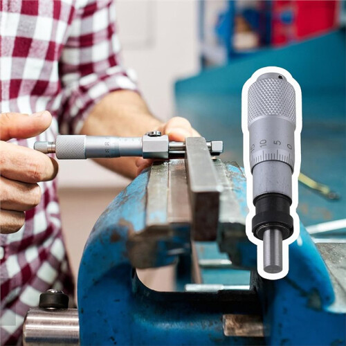Micrometer  Measure Tool 0-13mm Flat Type Plain Thimble +/-0.01mm Accuracy with Mounting Nut 2