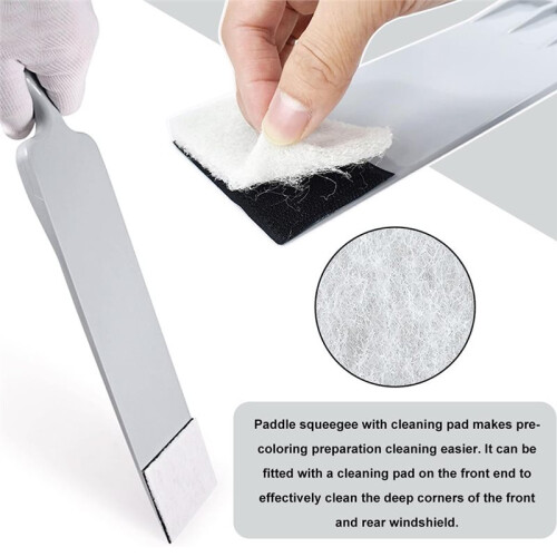 2 PCS Bulldozer Squeegee, Long Handle Flat Glass Tinting Tools for Automotive Front Wrapping Windshield Paddle Squeegee 1