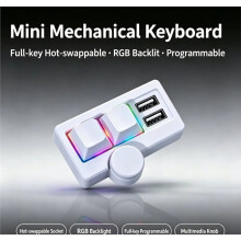Hot-Swappable Gaming Keyboard RGB Wired USB Multi-Combination/Multi-Media Gaming Custom Shortcut Keyboard Black