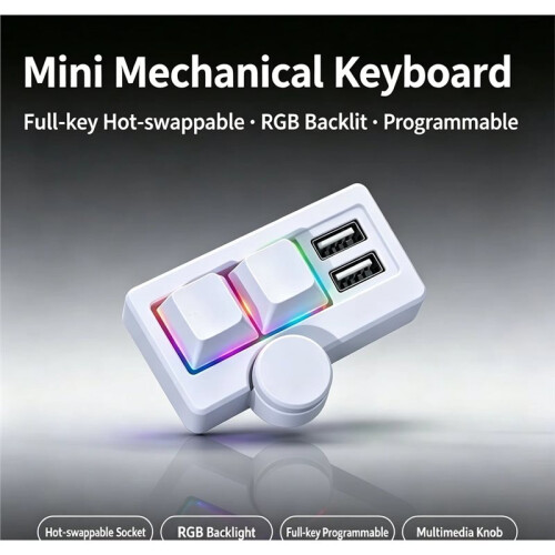Hot-Swappable  Gaming Keyboard RGB Wired USB Multi-Combination/Multi-Media Gaming Custom Shortcut Keyboard Black