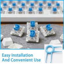 50 Pcs Mechanical Keyboard Switches with Puller, Dustproof 3-PIN Mechanical Keyboards Switches Clicker