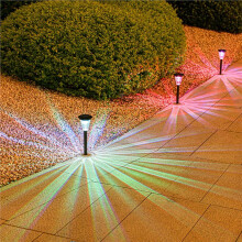 Solar Lamp Garden Lamp Colored Light LED Solar Lamp 3 Pieces Saving Waterproof Stainless Steel Perfect for Patio, Lawn