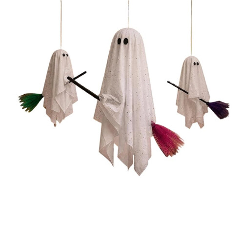 Halloween Decorations - 3pcs Remote-Controlled Hanging  Decor with Lights for Indoor/Outdoor