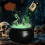 Halloween Decorations Indoor-Cauldron Halloween Decor with Magic Floating Potion Bottles and Diffuser for Spooky 6