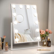 Rotatable Hollywood Vanity Mirror with Dimmable LED Lights Vanity Makeup Mirror