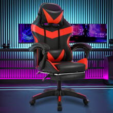 Massage Gaming Chair Leather Racing Office Executive Recliner with Leg Rest Rigm