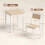 Homcom HOMCOM 3 Pcs Compact Dining Table 2 Chairs Set, Oak Wood Effect 8