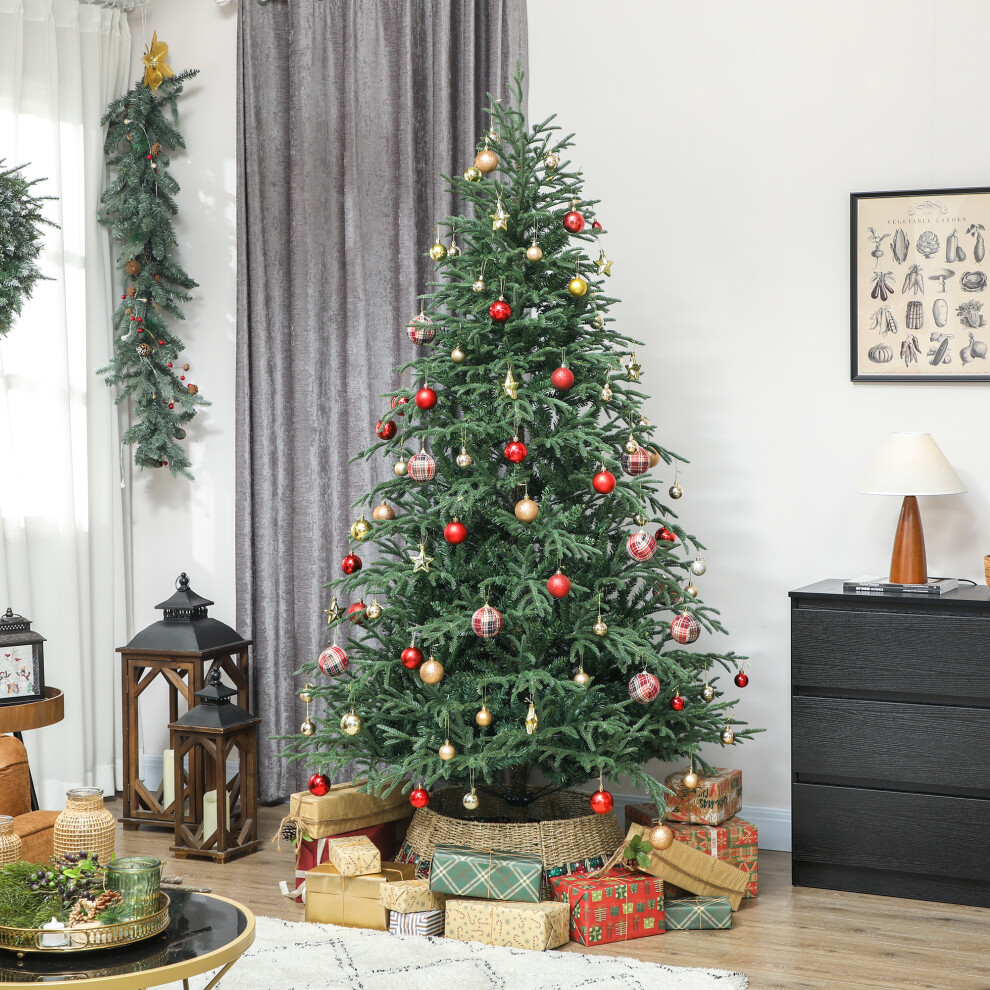 Homcom 7 Ft Christmas Tree, Full Spruce Xmas Tree, Easy Assembly
