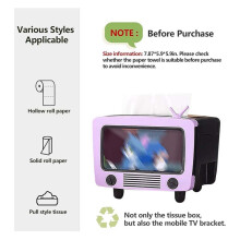 TV Tissue Box Multi Functional Creatives Tissue Box Holder with Cell Phone Slot Decoration Tissue Holder Home A