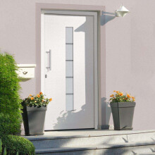 vidaXL Haustür Aluminium und PVC Weiß 100x210 cm