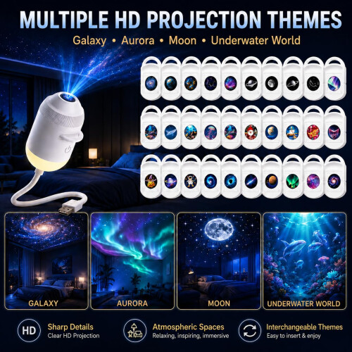 Ocean Galaxy Night Light Projector Plug and Play HD Star Projector Smart Ho 2