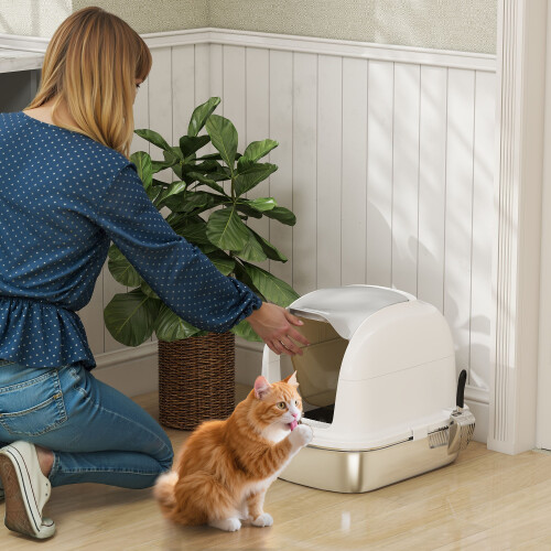 PawHut Arenero para Gato Blanco 52.4 x 41.3 x 42 cm 1
