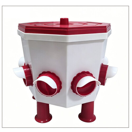 Gravity-Fed Chicken and Duck Feeder, Automatic Poultry Feeder Poultry Feed Barrels No-Tools Assembly 2