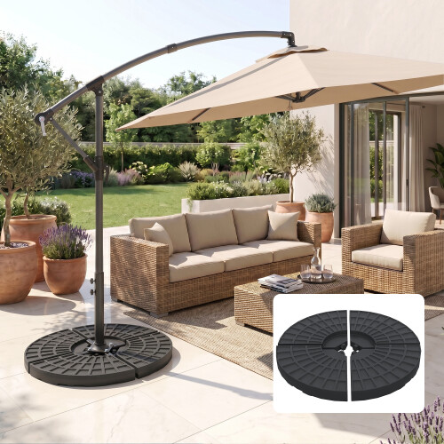 Outsunny Base de Sombrilla Negro 48 x 48 x 8 cm 1