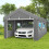 Outsunny Carpa para Garaje Gris 600 x 295 x 278 cm 6
