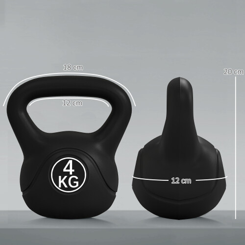 Homcom Kettlebell Negro 18 x 12 x 20 cm 2