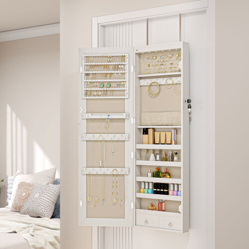 Homcom Espejo Joyero Blanco 37 x 10 x 120 cm 1