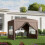 Outsunny Carpa Plegable Marrón 295 x 295 x 258 cm 9