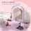 Kids Vanity Table with Mirror, Stool, Drawer, Storage Boxes, Cloud Design, for Ages 3-6 Years - Pink 8