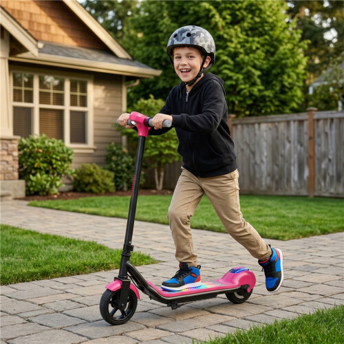 Electric Scooter for Kids, with LED Display, Pink 2