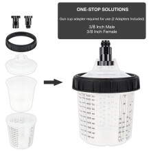 Spray Gun Paint Mixing Cup H/O Quick Cup Airbrush Tank 20.3oz/600ML Disposable Cup with 3/8 Spray Gun Cup Adapter 25PCS